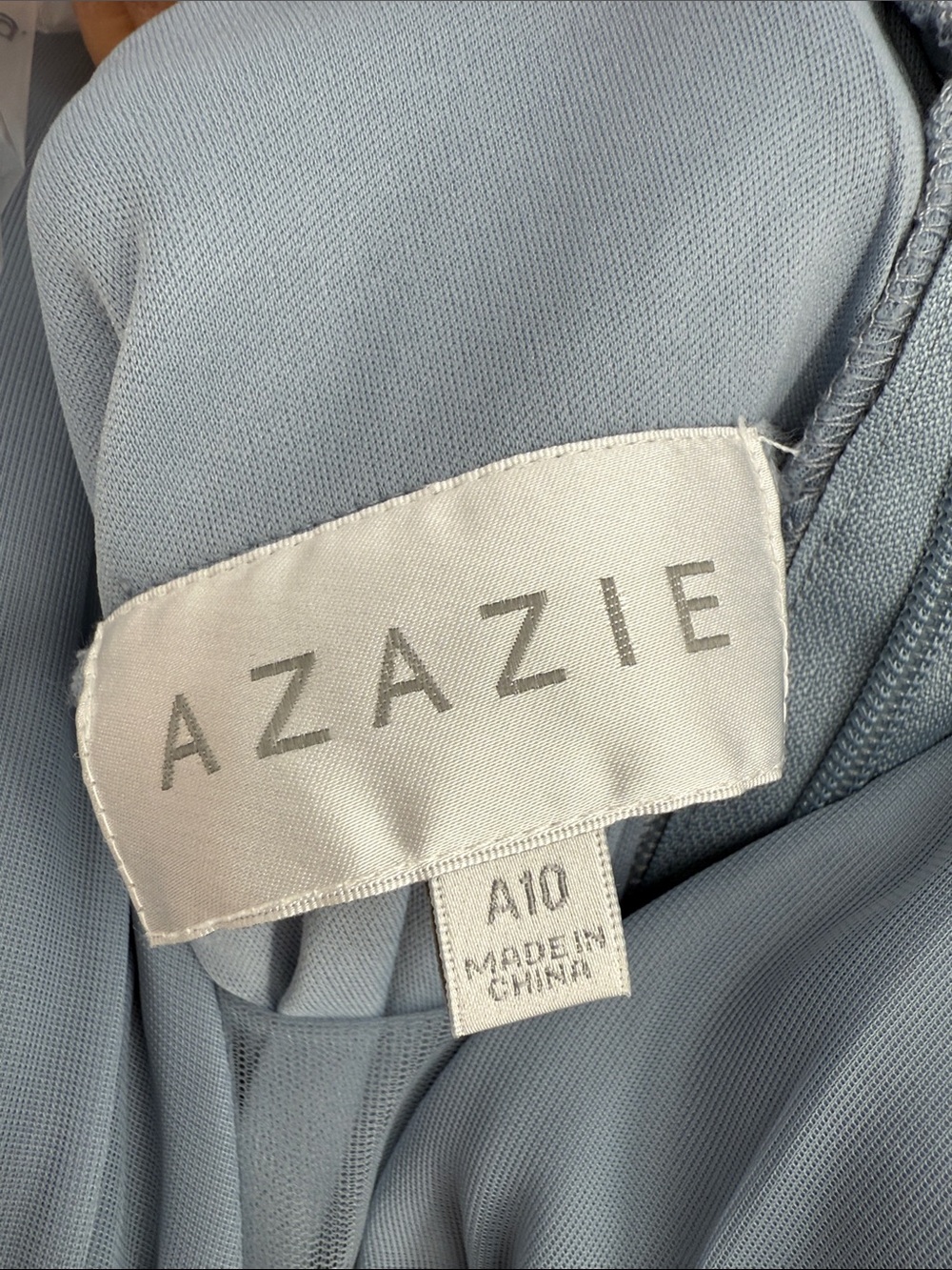 Azazie Chiffon Bridesmaid Dress Blue Gray Size A10 (US 10) M/L NWT - Picture 8 of 9